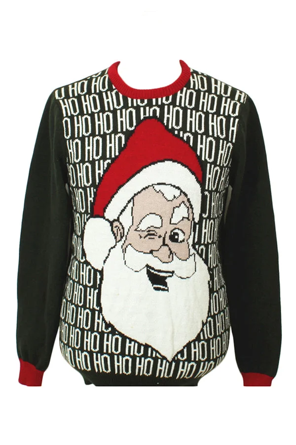 Womens Pullover Santa Ugly Christmas Sweater-elleschic