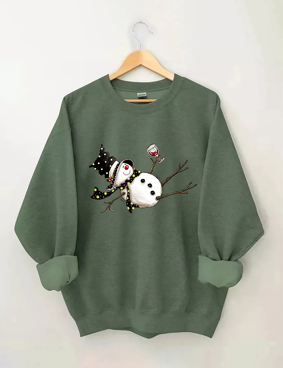 Drunk Snowman Drinking Wine Sweatshirt