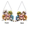 Pendentif acrylique cinq oiseaux aux grands yeux-bricolage