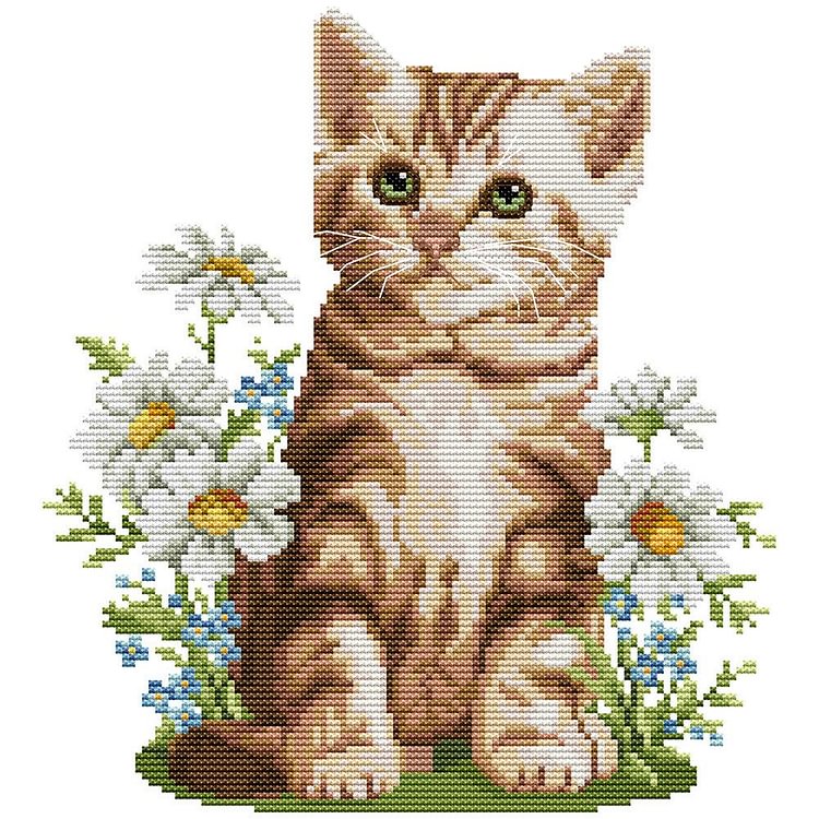 Joy Sunday - Animal - 14CT 2 Strands Threads Printed Cross Stitch Kit - 28x30cm(Canvas)