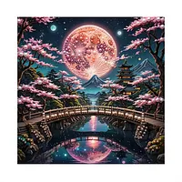 Cherry Blossom Moon - Pearls Painting