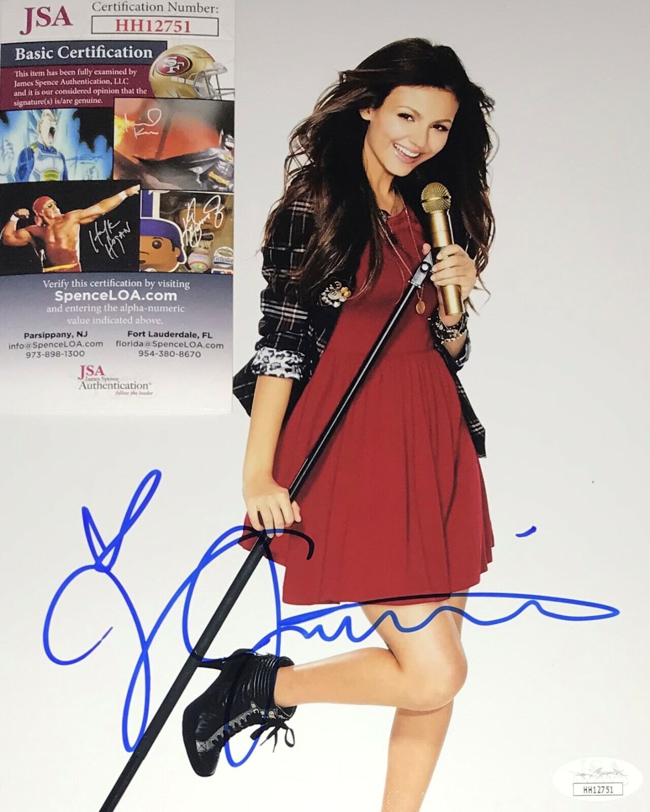 Victoria Justice Sexy Actress Victorious Signed 8x10 Photo Poster painting JSA COA Proof N2