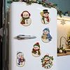 6PCS Snowman DIY Pearl Diamond Painting Christmas Fridge Magnets, Sparkling Rhinestone Refrigerator Magnet Craft Kit for Home Decor & Gifts