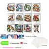 12Pcs Winter Weihnachten - 5d DIY Handwerk Grußkarte