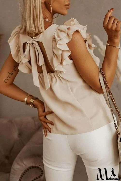 MidiSono - Ruffles Sleeveless T Shirt