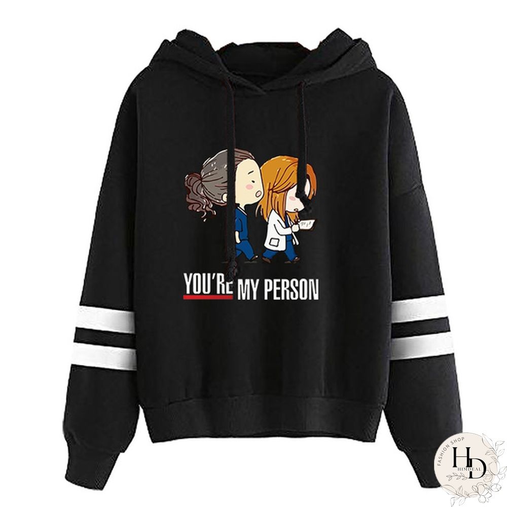 Plus Size Clothe Fashion Hoodies Hot Sale Grey's Anatomy Womens Sportswear Casual Long Sleeve Tracksuit You Are My Person Fashionpullover Tops Hoodies Tumblr