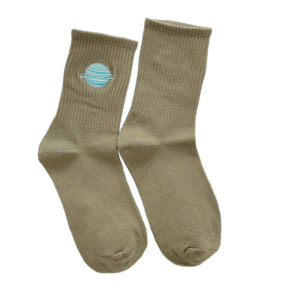 

Autumn Planet Print Mid-Calf Length Socks Adult Cotton Soft Pile Heap Socks, 501 Original