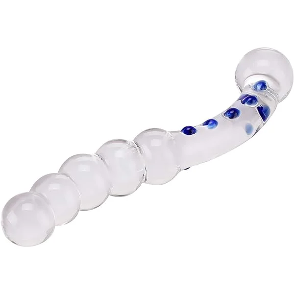 Crystal Glass Plump Beads Wand Dildo Penis