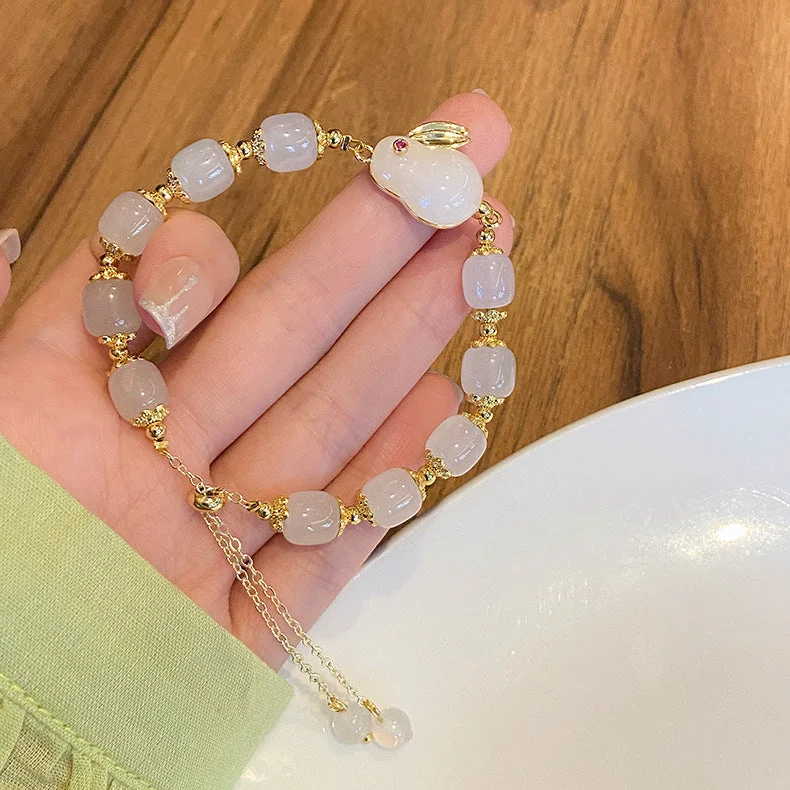 Little White Rabbit Aventurine Jade Bracelet