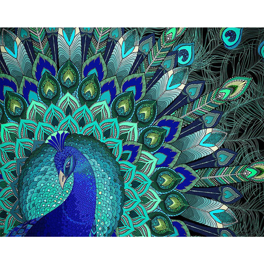 

Blue Peakcock Tail-Square Diamond Painting-50X40CM, 501 Original