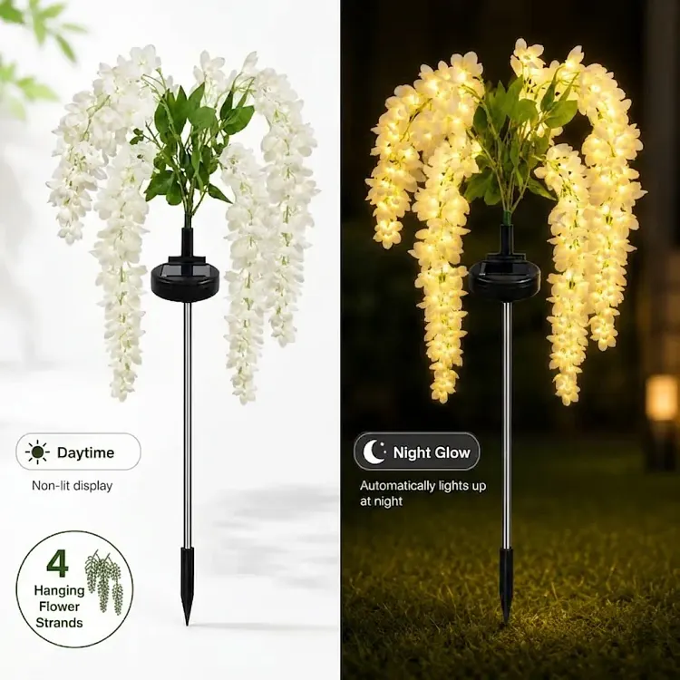 Solar Wisteria Garden Lights 🌸 Waterproof Decorative Outdoor Patio Yard Lighting