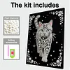 (30x40cm)DIY Pearl Painting Framed Cat Handmade Pearl Material Art Kit Living Room Decor