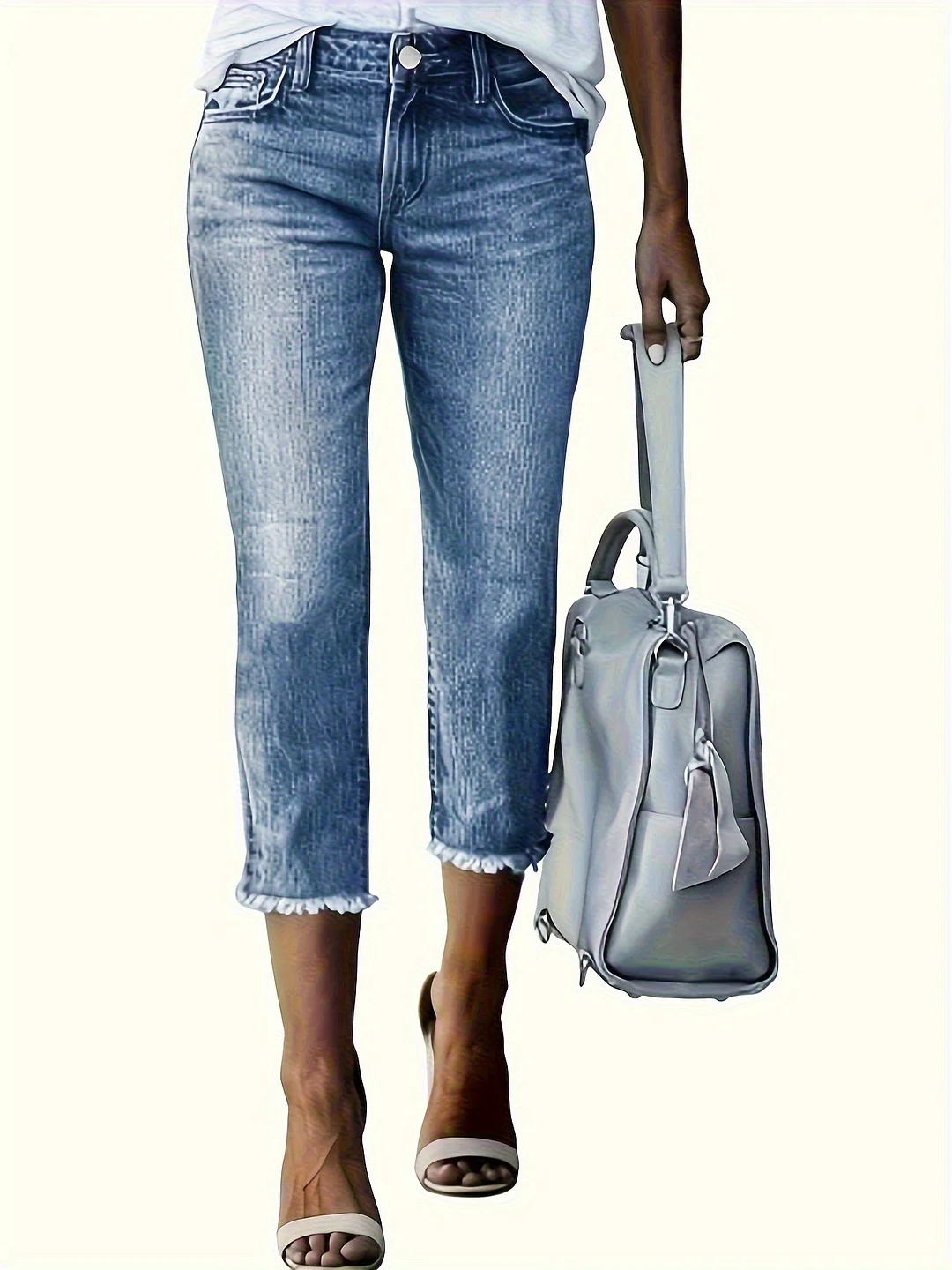 Women's Stretch Fashion Versatile Fringed Cropped Pant | IFYHOME