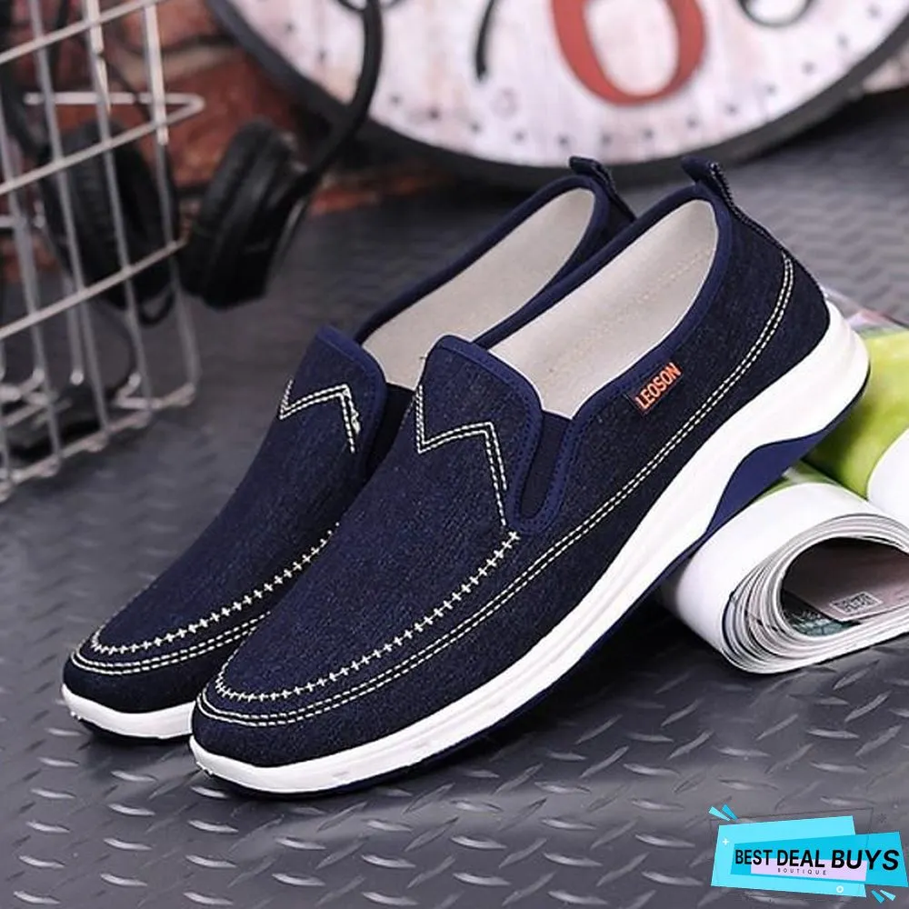 Men's Summer Daily Loafers & Slip-Ons Mesh Dark Blue / Light Blue