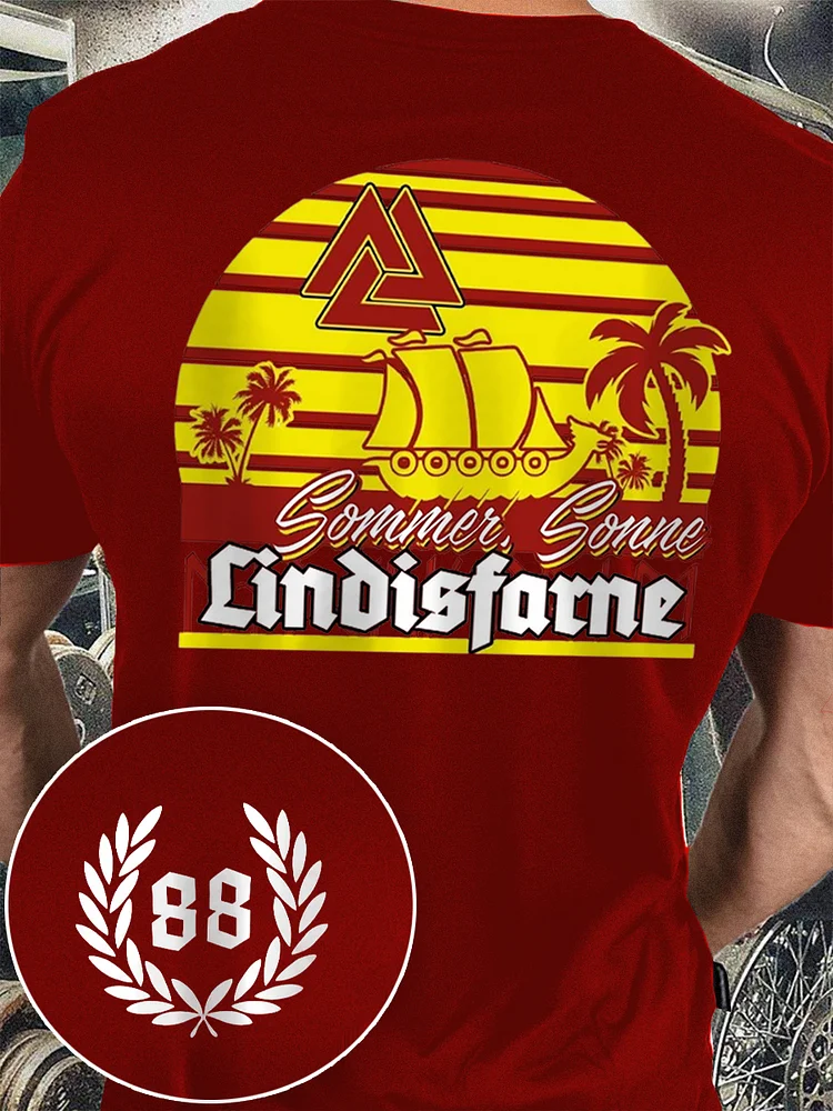 Herren Sommer Sonne  bedrucktes Kurzarm-T-Shirt