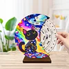 Black Cat Diamond Painting Unique Wooden Rotating Calendar for Home Office