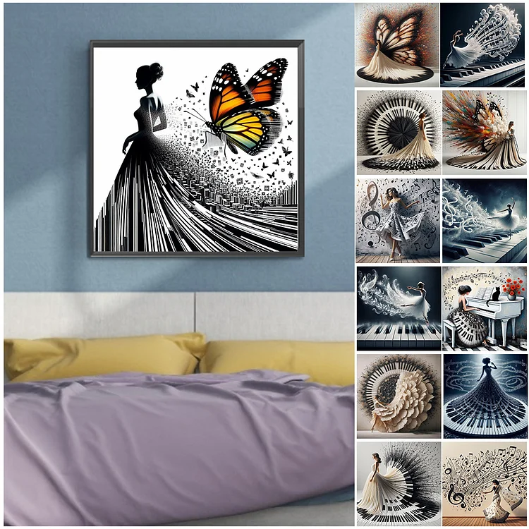 African Ballet Girl Diamond Painting Kit - 5D Full Drill Round Diamond Art For Adults 40x40cm