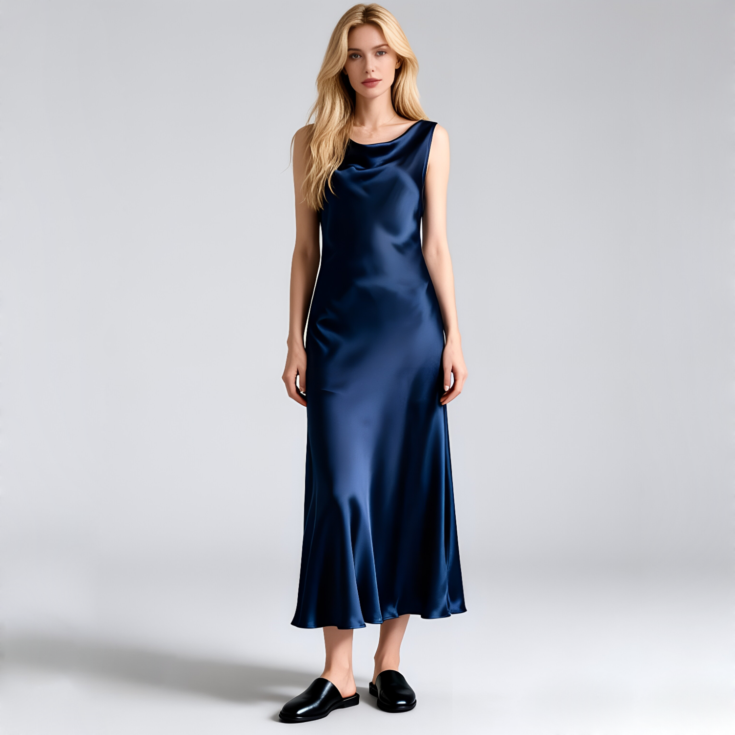 22MM 100% Mulberry Silk Dress Cowl Neck Sleeveless REAL SILK LIFE