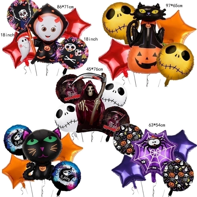 2 Pieces Halloween Geometric Aluminum Film Party Balloon