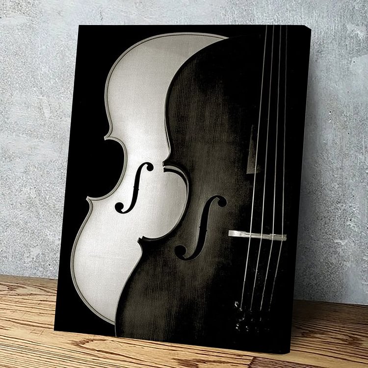 Black & White Cello Canvas Wall Art MusicWallArt