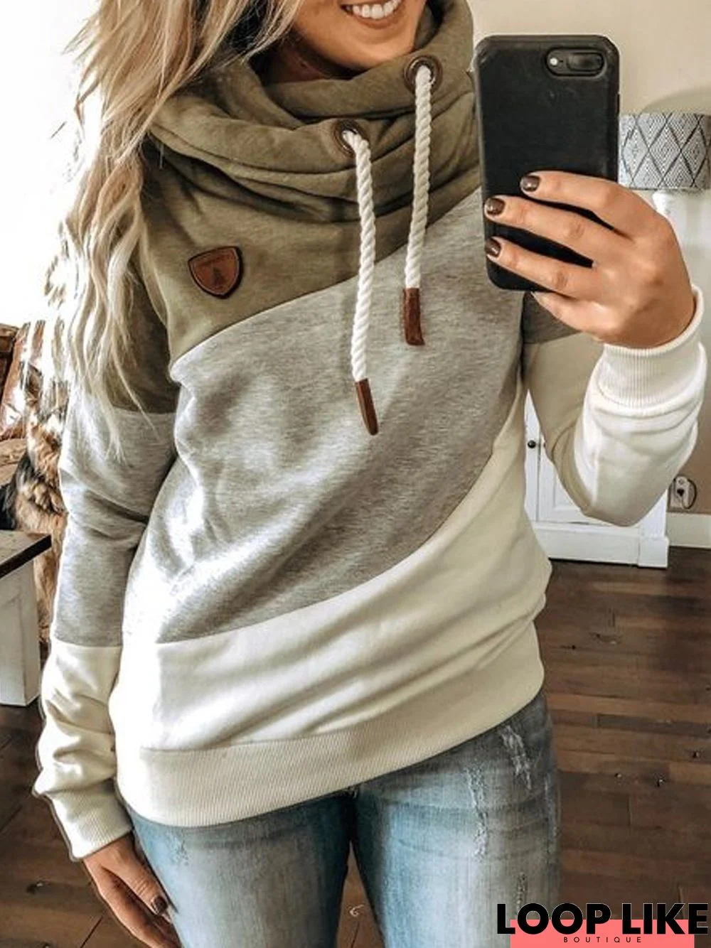 Multicolor Long Sleeve Hoodie Sweatshirt