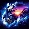 Tiger Landscape Silhouette-11CT Stamped Cross Stitch 45*45cm/17.72*17.72in
