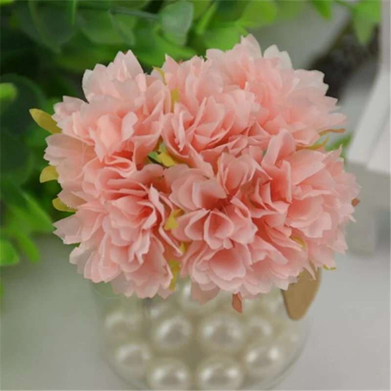 6pcs/lot New Arrival Silk Scrapbooking Mini Artificial Rose Flowers Bouquet For Wedding Decoration DIY Wreath Home Craft Flower