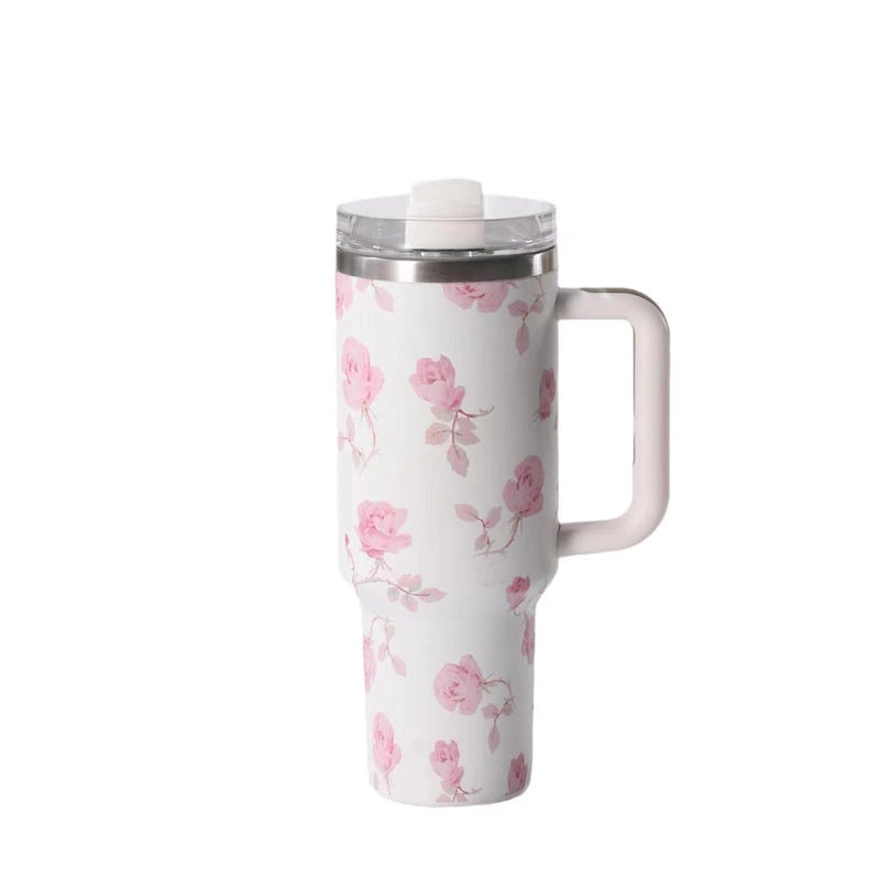 Casual Flower 201 Stainless Steel 304 Stainless Steel Thermos Cup 1 Piece