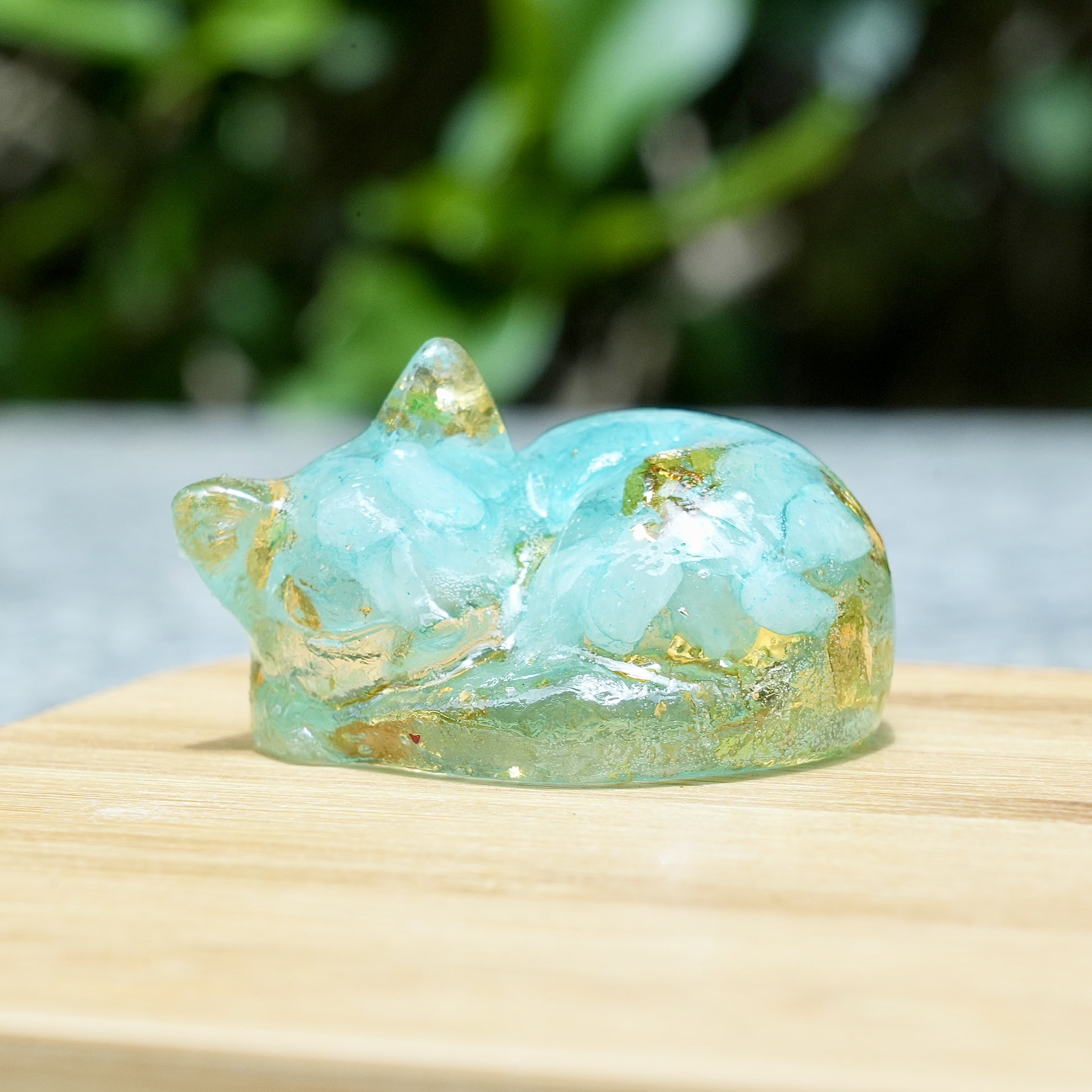 Resin Crystal  Sleeping Cat
