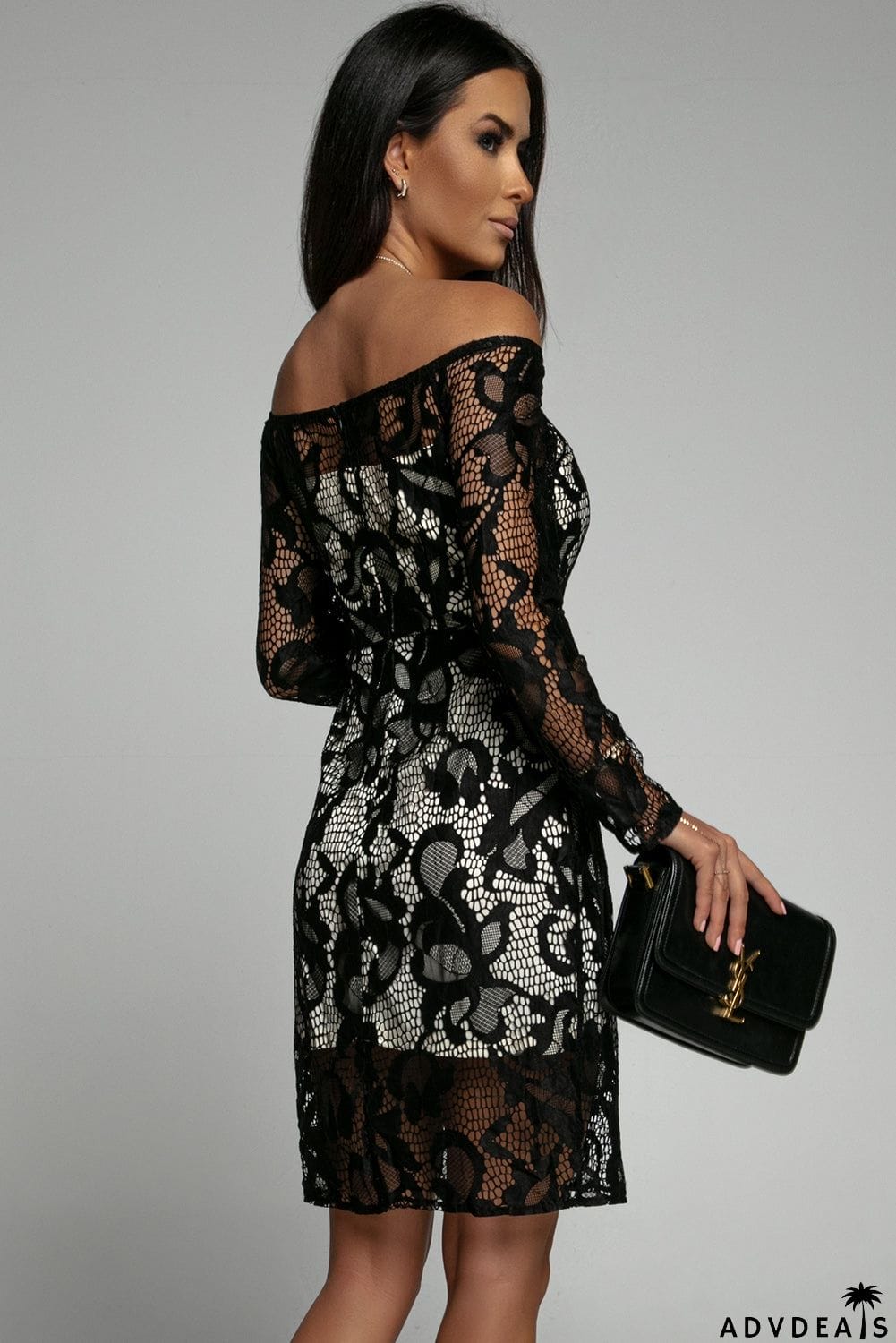 Floral Lace Off Shoulder Mini Dress