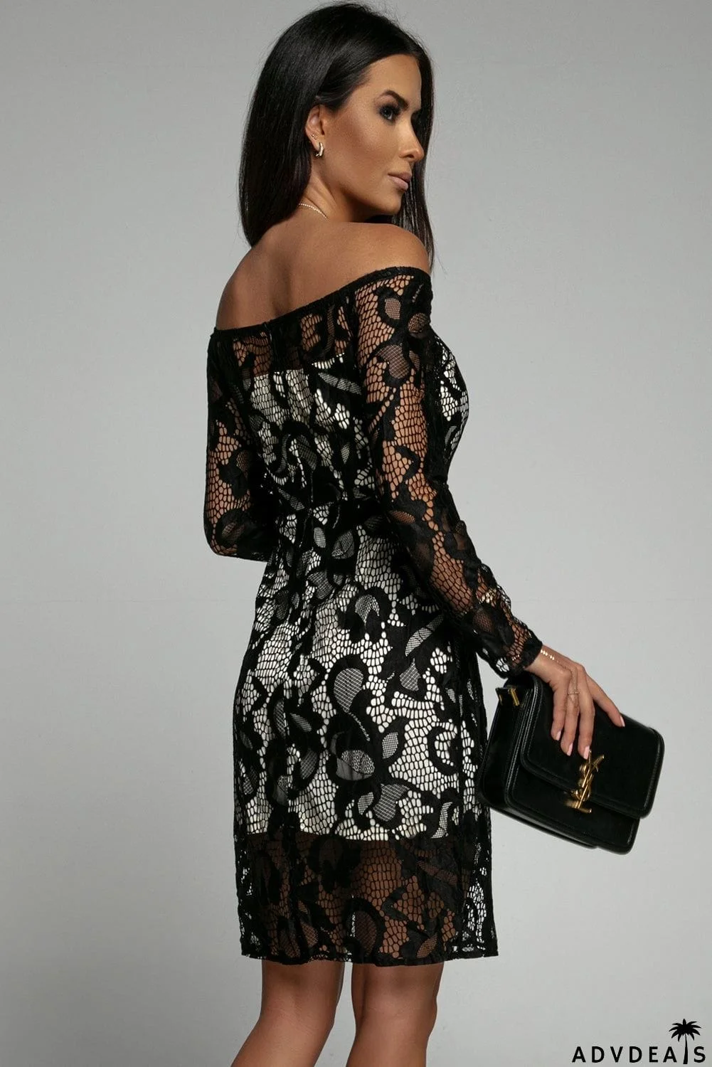 Floral Lace Off Shoulder Mini Dress