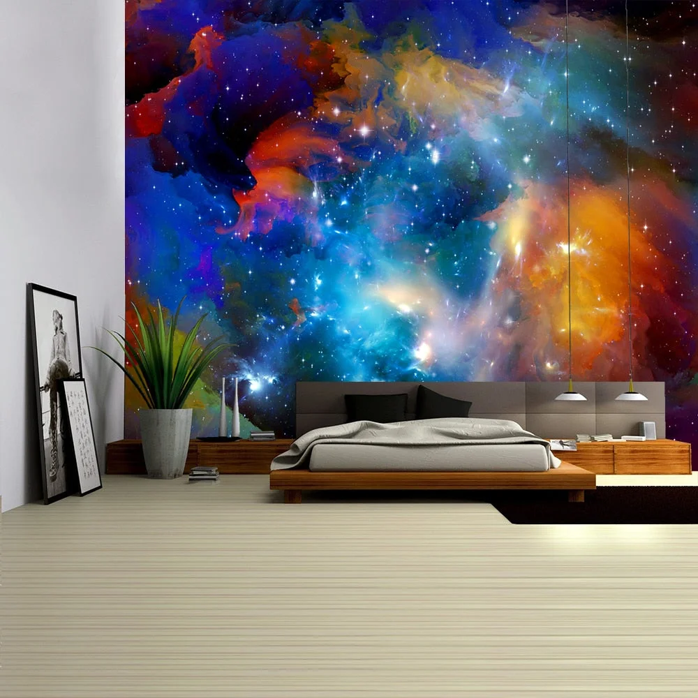 3D Galaxy Psychedelic Wall Tapestry Planet Space Tapestry Hanging Polyester Boho Decorations High Quality Wall Hanging