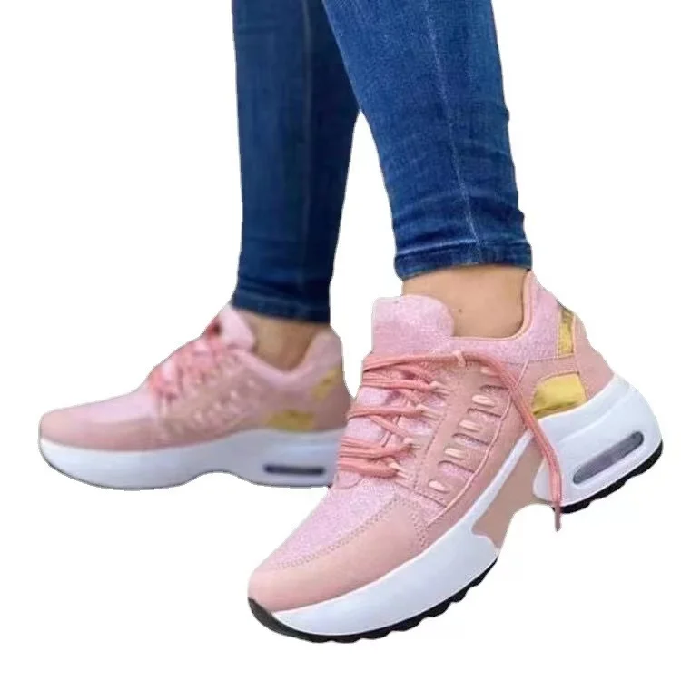 Breakj Breakj 2023 New Casual Sneakers Women's Flying Slopes And Round Head Lace With Mesh Breathable Women's Shoes