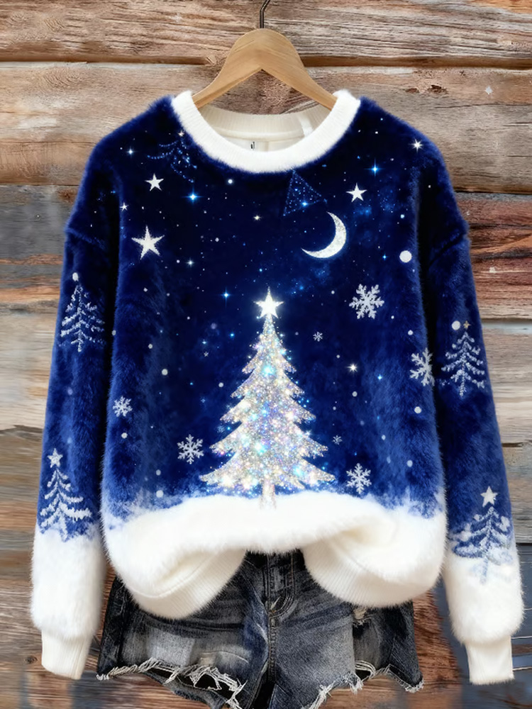 Women's Casual Christmas Print Sweatshirt elevenforest