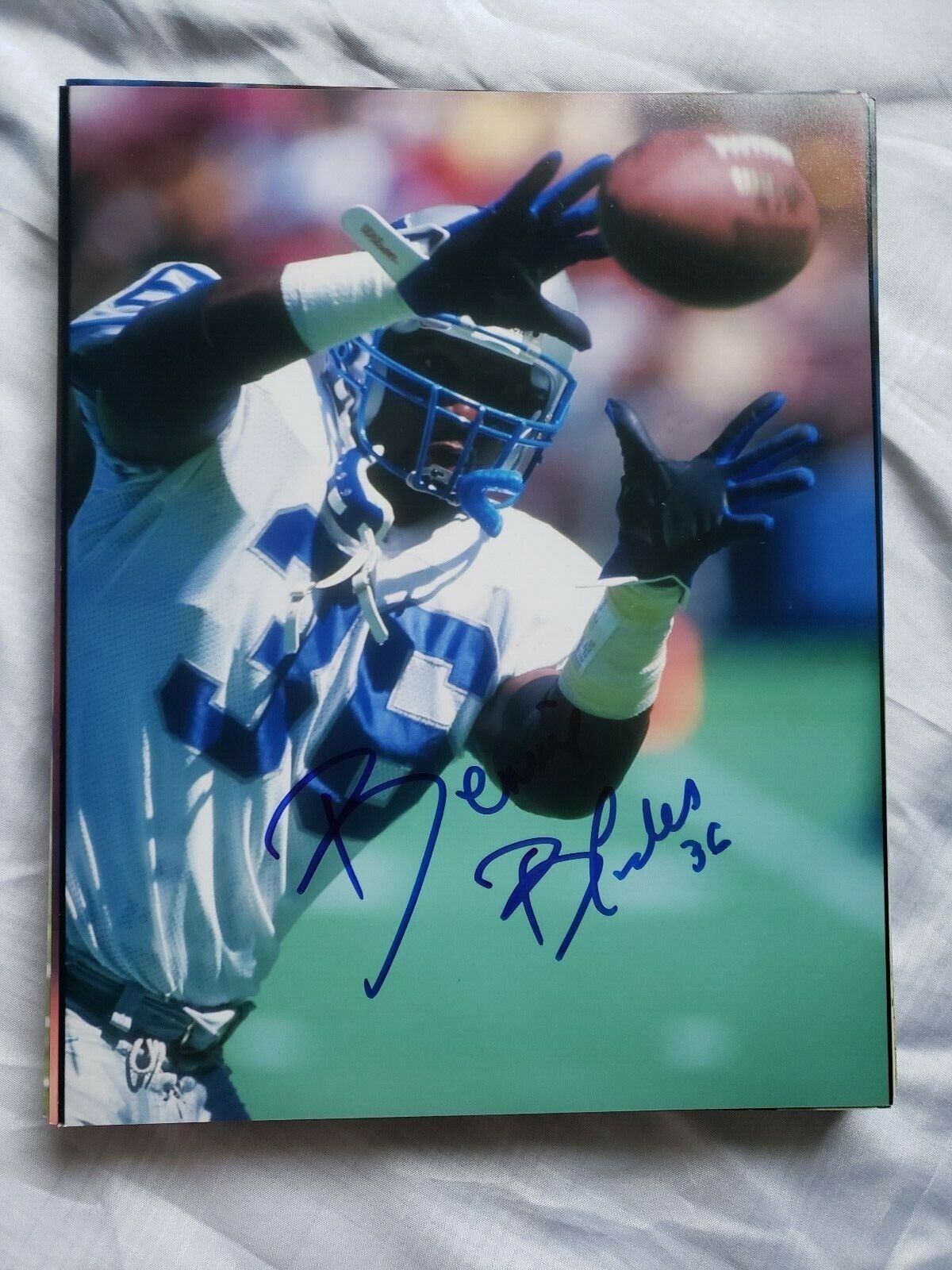 BENNIE BLADES DETROIT LIONS SIGNED AUTOGRAPHED 8X10 Photo Poster painting COA FOOTBALL NFL 1