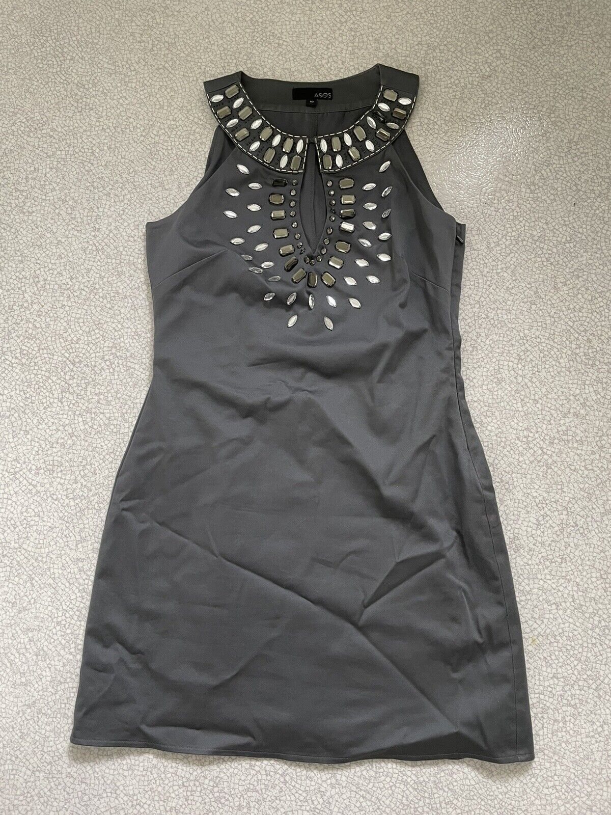 Asos keyhole jewelled sleeveless dress size 10