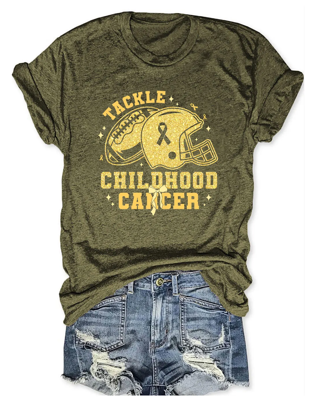 Tackle Childhood Cancer Football T-shirt