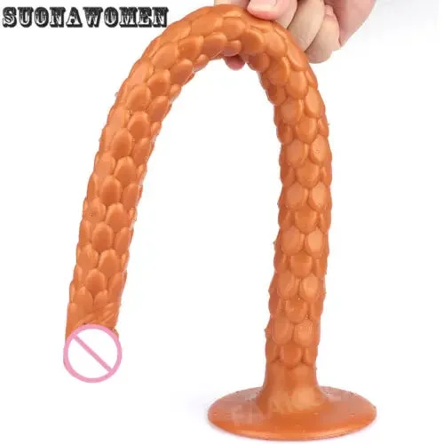 Pornhint Long Scaly Dildo Anal Butt Plug Silicone Female Vaginal Masturbation to Sex Toys