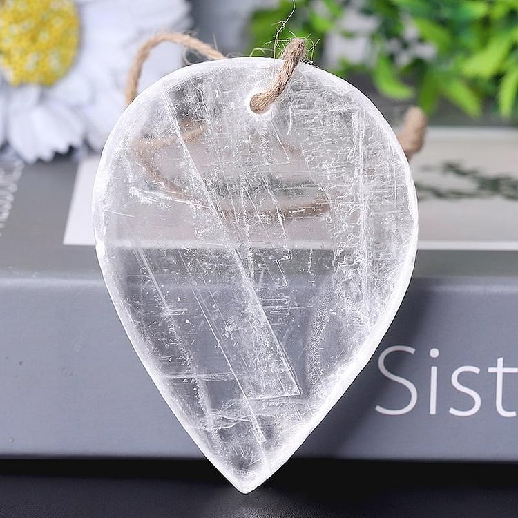3.3" Clear Selenite Drop Shape with Hanging Rope Bulk Crystal wholesale suppliers