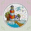 Spring By The Sea - 14CT Stamped Cross Stitch 16*16cm/6.3*6.3in