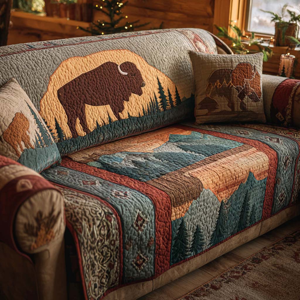 Buffalo Ridge Quilted Sofa Cover NCU0XD1792 everthome