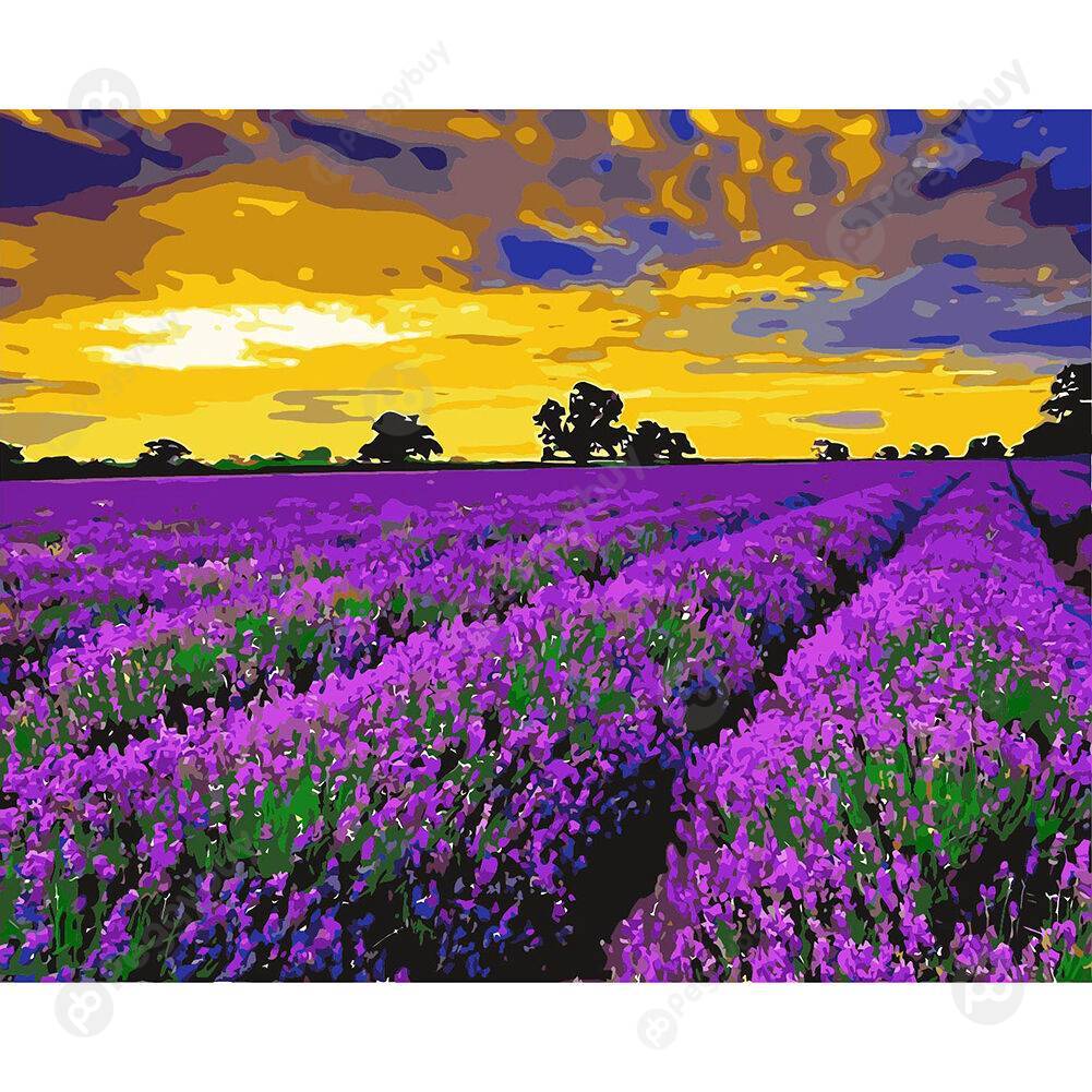 

50*40CM Paint By Numbers-Purple Garden, 501 Original