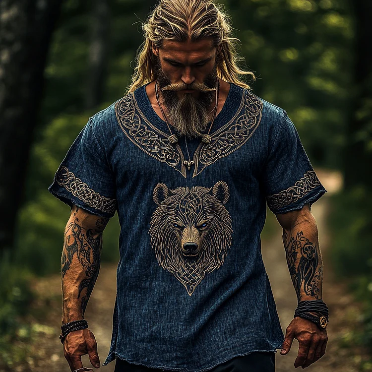 Nordic Viking Mythology Bear Head Celtic T-shirt