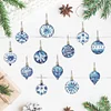 12Pcs DIY Diamond Painting Snowflakes Double Sided Keychain