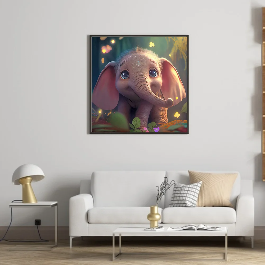 Diamond Painting - Full Round Drill - Elephant(Canvas|30*30cm)