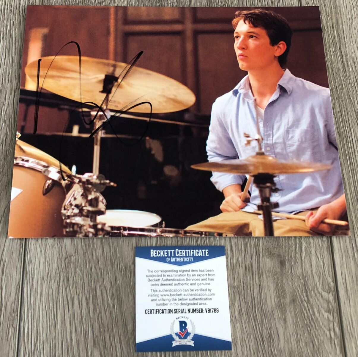 MILES TELLER SIGNED WHIPLASH ONLY THE BRAVE 8x10 Photo Poster painting w/PROOF & BECKETT BAS COA