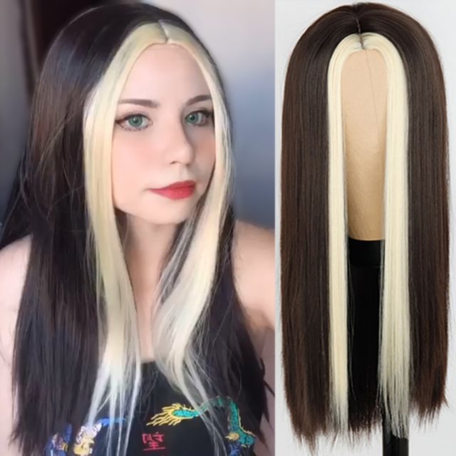 Long Straight Wigs Blonde Brown Black Hip Hop Style US Mall Lifes