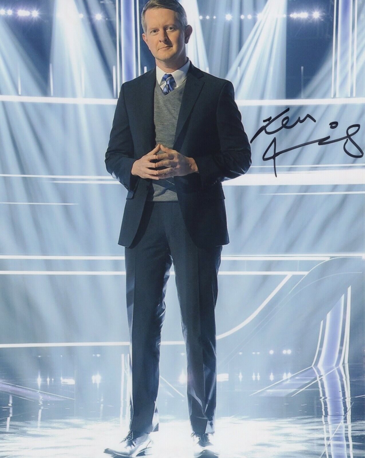 KEN JENNINGS SIGNED AUTOGRAPH 8X10 Photo Poster painting JEOPARDY CHAMPION AND HOST