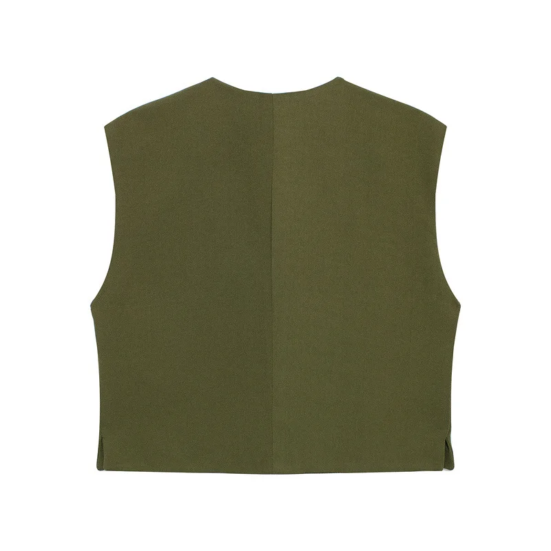 Woherb Woherb 2024 New Women's Fashion Joker Casual Breasoned Vest Top 8259187-Outfit Ideas