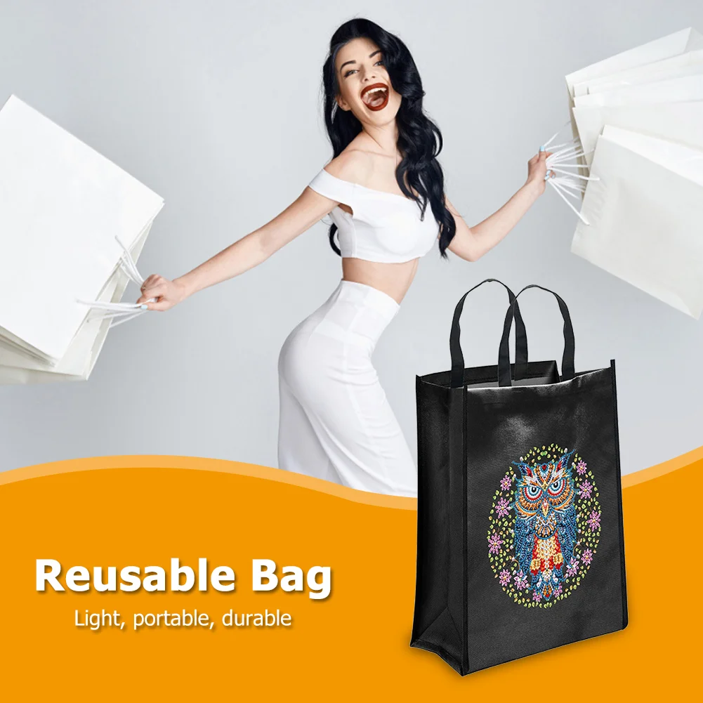 DIY Diamond Painting Luminous Eco-Friendly Bag - Owl